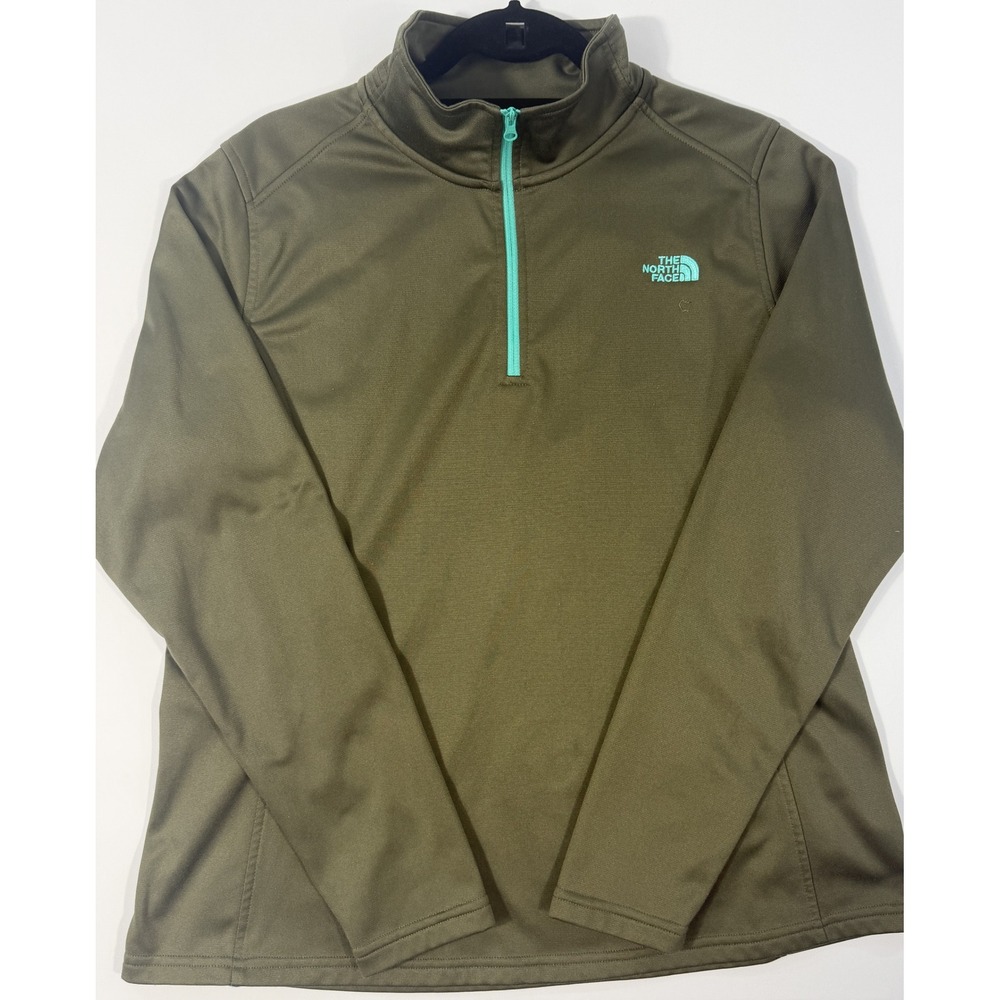 The North Face Pullover Womens XL Olive Green Excellent Quarter Zip Active Top